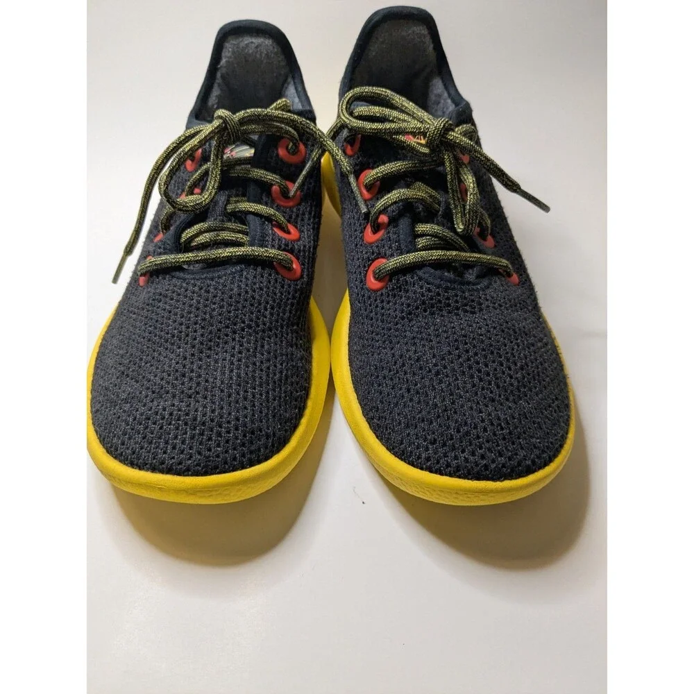 Allbirds Tree Runners Mens Sz 9 Black Yellow Lightweight Comfort Sneakers Tencel